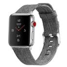 For Apple Watch Series 7 45mm / 6 & SE & 5 & 4 44mm / 3 & 2 & 1 42mm D Style Canvas Wrist Strap Watch Band(Black Grey) - 1