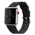 For Apple Watch Series 7 45mm / 6 & SE & 5 & 4 44mm / 3 & 2 & 1 42mm D Style Canvas Wrist Strap Watch Band(Black) - 1