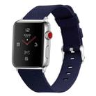 For Apple Watch Series 7 45mm / 6 & SE & 5 & 4 44mm / 3 & 2 & 1 42mm D Style Canvas Wrist Strap Watch Band(Blue) - 1