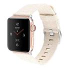 For Apple Watch Series 7 45mm / 6 & SE & 5 & 4 44mm / 3 & 2 & 1 42mm D Style Canvas Wrist Strap Watch Band(Apricot) - 1