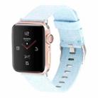 For Apple Watch Series 8&7 41mm / SE 2&6&SE&5&4 40mm / 3&2&1 38mm D Style Canvas Wrist Strap Watch Band(Light Blue) - 1