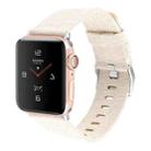For Apple Watch Series 7 41mm / 6 & SE & 5 & 4 40mm / 3 & 2 & 1 38mm D Style Canvas Wrist Strap Watch Band(Apricot) - 1