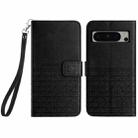 For Google Pixel 8 Pro Rhombic Texture Leather Phone Case with Lanyard(Black) - 1