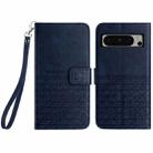 For Google Pixel 8 Pro Rhombic Texture Leather Phone Case with Lanyard(Blue) - 1