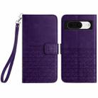 For Google Pixel 8 Rhombic Texture Leather Phone Case with Lanyard(Purple) - 1