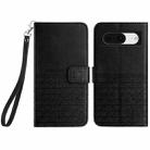 For Google Pixel 8 Rhombic Texture Leather Phone Case with Lanyard(Black) - 1