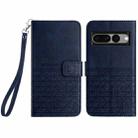 For Google Pixel 7 Pro Rhombic Texture Leather Phone Case with Lanyard(Blue) - 1