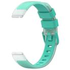 12mm Universal Two Color Transparent Silicone Watch Band(Teal) - 1