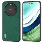 For Huawei Mate 60 ABEEL Cross Texture Genuine Leather Phone Case(Green) - 1