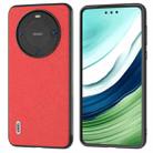 For Huawei Mate 60 Pro ABEEL Cross Texture Genuine Leather Phone Case(Red) - 1