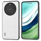 For Huawei Mate 60 ABEEL Dual Color Lichi Texture PU Phone Case(White) - 1