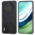 For Huawei Mate 60 Pro ABEEL Dual Color Lichi Texture PU Phone Case(Black) - 1