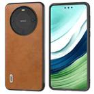 For Huawei Mate 60 ABEEL Two-color Calf Texture PU Phone Case(Brown) - 1