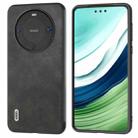 For Huawei Mate 60 Pro ABEEL Two-color Calf Texture PU Phone Case(Black) - 1