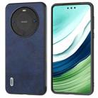 For Huawei Mate 60 Pro ABEEL Two-color Calf Texture PU Phone Case(Blue) - 1