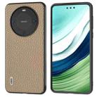 For Huawei Mate 60 Pro ABEEL Genuine Leather Litchi Texture Phone Case(Grey) - 1