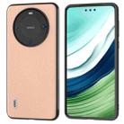 For Huawei Mate 60 ABEEL Genuine Leather + PC Litchi Texture Phone Case(Pink Gold) - 1