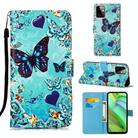 For Motorola Moto G Power 2023 Colored Drawing Pattern Plain Weave Leather Phone Case(Caring Butterfly) - 1