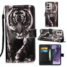 For Motorola Moto G Stylus 5G 2023 Colored Drawing Pattern Plain Weave Leather Phone Case(Black And White Tiger) - 1