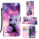 For Motorola Moto G Stylus 5G 2023 Colored Drawing Pattern Plain Weave Leather Phone Case(Baby Panda) - 1