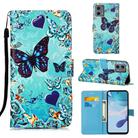 For Motorola Moto G 5G 2023 Colored Drawing Pattern Plain Weave Leather Phone Case(Caring Butterfly) - 1