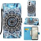 For Motorola Moto G Power 5G 2024 Colored Drawing Pattern Plain Weave Leather Phone Case(Undersea Mandala) - 1