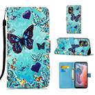 For Motorola Moto G Play 5G 2024 Colored Drawing Pattern Plain Weave Leather Phone Case(Caring Butterfly) - 1