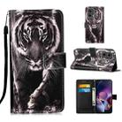 For Motorola Moto G Stylus 5G Colored Drawing Pattern Plain Weave Leather Phone Case(Black And White Tiger) - 1