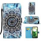 For Motorola Moto G04 4G / G24 4G Colored Drawing Pattern Plain Weave Leather Phone Case(Undersea Mandala) - 1