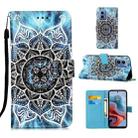 For Motorola Moto G34 Colored Drawing Pattern Plain Weave Leather Phone Case(Undersea Mandala) - 1