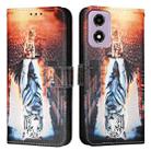 For Motorola Moto E14 Colored Drawing Pattern Plain Weave Leather Phone Case(Cats And Tigers) - 2