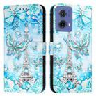 For Motorola Moto G85 Colored Drawing Pattern Plain Weave Leather Phone Case(Tower Butterfly) - 2