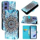 For Motorola Moto G85 Colored Drawing Pattern Plain Weave Leather Phone Case(Undersea Mandala) - 1