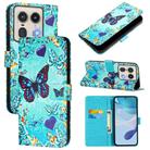 For Motorola Edge 50 5G Global Colored Drawing Pattern Plain Weave Leather Phone Case(Caring Butterfly) - 1