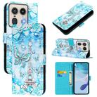 For Motorola Edge 50 5G Global Colored Drawing Pattern Plain Weave Leather Phone Case(Tower Butterfly) - 1