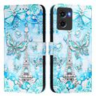 For Motorola Moto G05 Colored Drawing Pattern Plain Weave Leather Phone Case(Tower Butterfly) - 2