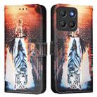 For Motorola Moto G15 Colored Drawing Pattern Plain Weave Leather Phone Case(Cats And Tigers) - 2