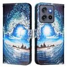 For Motorola Moto G Stylus 5G 2025 Colored Drawing Pattern Plain Weave Leather Phone Case(Waves And Sun) - 2