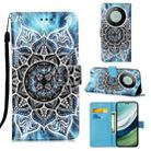 For Huawei Mate 60 Pro Colored Drawing Pattern Plain Weave Leather Phone Case(Undersea Mandala) - 1