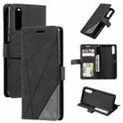 For Sony Xperia 5 IV Skin Feel Splicing Leather Phone Case(Black) - 1