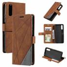 For Sony Xperia 10 V Skin Feel Splicing Leather Phone Case(Brown) - 1