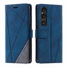 For Sony Xperia 1 VI Skin Feel Splicing Leather Phone Case(Blue) - 1