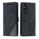 For Sony Xperia 1 VI Skin Feel Splicing Leather Phone Case(Black) - 1