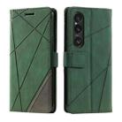 For Sony Xperia 1 VI Skin Feel Splicing Leather Phone Case(Green) - 1