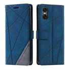 For Sony Xperia 10 VI Skin Feel Splicing Leather Phone Case(Blue) - 1