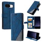 For Google Pixel 9 Skin Feel Splicing Leather Phone Case(Blue) - 1