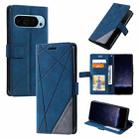 For Google Pixel 9 Pro Skin Feel Splicing Leather Phone Case(Blue) - 1