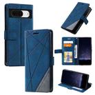 For Google Pixel 8a Skin Feel Splicing Leather Phone Case(Blue) - 1