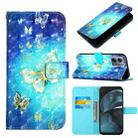 For Motorola Moto G14 3D Painting Horizontal Flip Leather Phone Case(Golden Butterfly) - 1