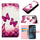 For Motorola Moto G14 3D Painting Horizontal Flip Leather Phone Case(Rose Butterfly) - 1